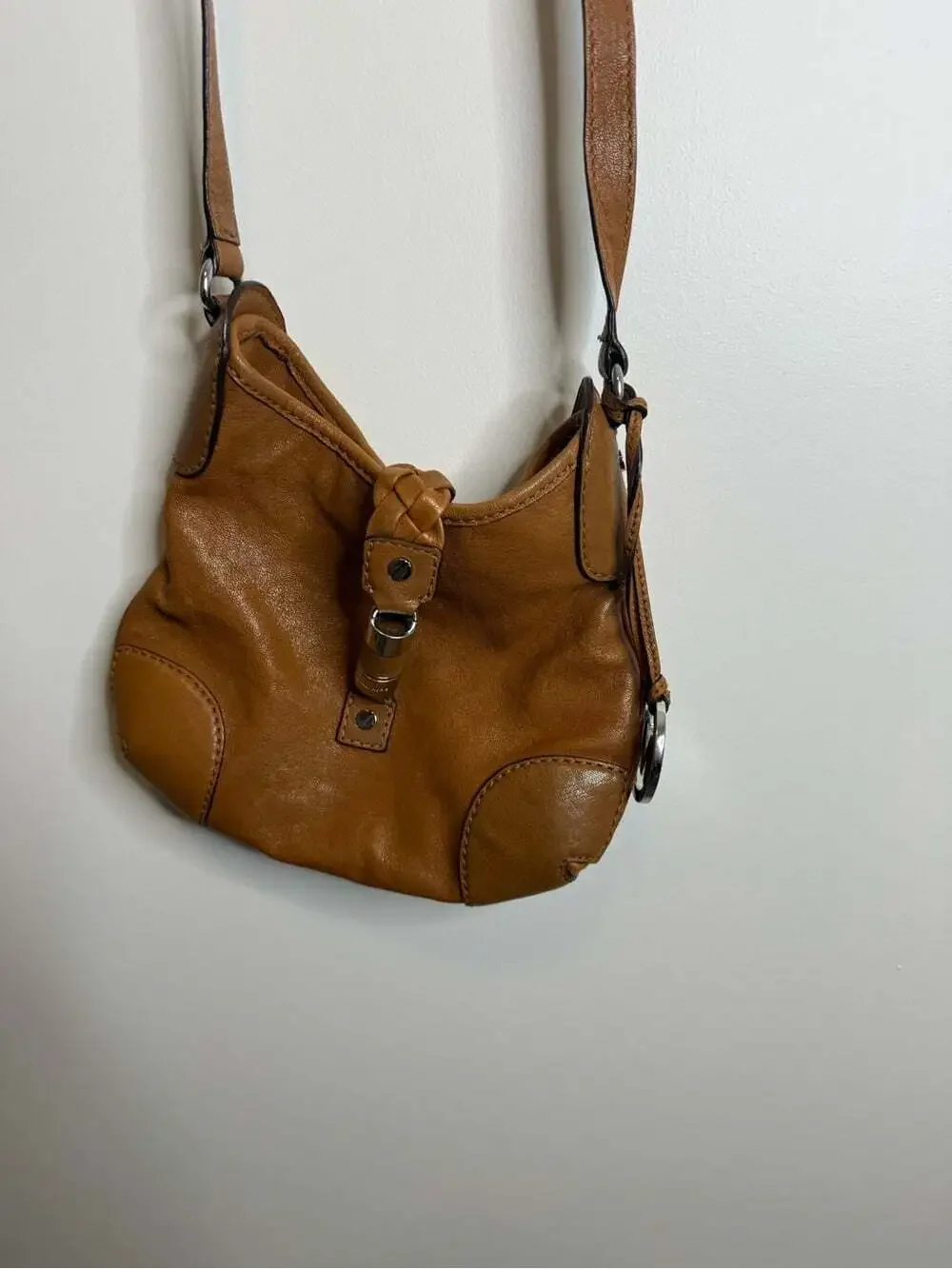 Michael Kors Tan Leather Shoulder Bag crossbody western brown